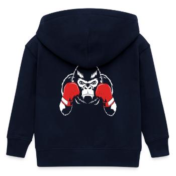 Gorilla - Kids Organic Zip-up Hoodie by Stanley/Stella - navy - Back