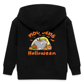 Moo Deng Halloween - Kids Organic Zip-up Hoodie by Stanley/Stella - black - Back