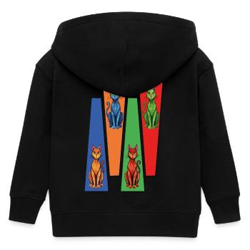 « La fascination des chats – l’élégance à porter ! en couleurs - Veste à capuche enfant bio Stanley/Stella - noir - Dos