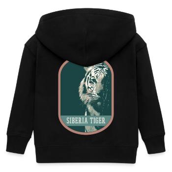 Bengalischer Tiger Porträt Aufnäher: Indische Fauna - Kinder Organic Kapuzenjacke Mini Cultivator von Stanley/Stella - Schwarz - Hinten