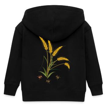 Kornähren mit Ameisen - Kinder Organic Kapuzenjacke Mini Cultivator von Stanley/Stella - Schwarz - Hinten