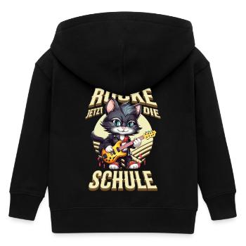 Schulkind Einschulung Katze Gitarre Rock Musik - Kinder Organic Kapuzenjacke Mini Cultivator von Stanley/Stella - Schwarz - Hinten