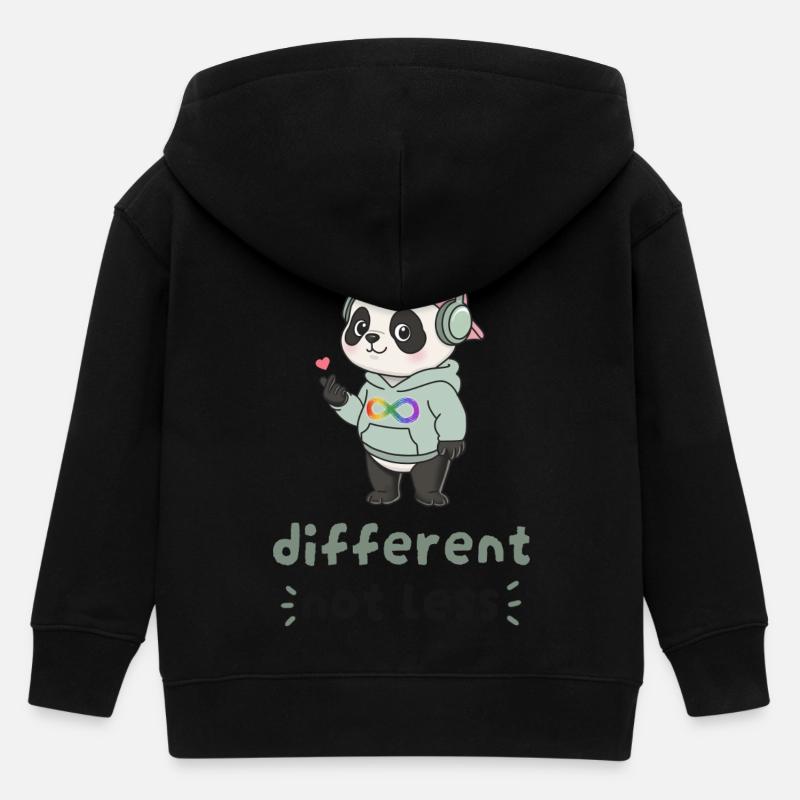 Différent, pas moins panda - Veste à capuche enfant bio Stanley/Stella - noir