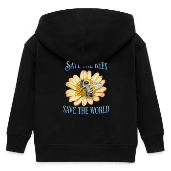 Sauvez les abeilles, sauvez le monde - Veste à capuche enfant bio Stanley/Stella - noir - Dos