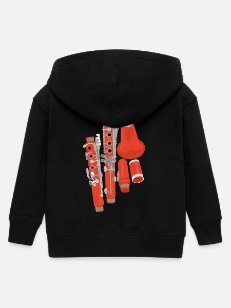 Klarinette zerlegt - Kinder Organic Kapuzenjacke Mini Cultivator von Stanley/Stella - Schwarz