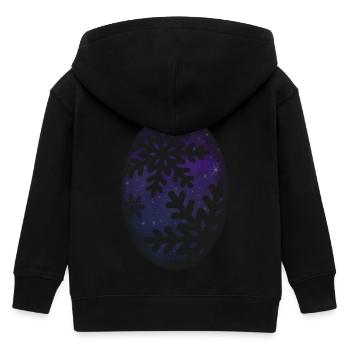Snowflakes & Starry Sky - Kids Organic Zip-up Hoodie by Stanley/Stella - black - Back