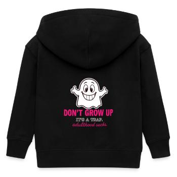 Don't grow up - Kids Organic Zip-up Hoodie by Stanley/Stella - black - Back