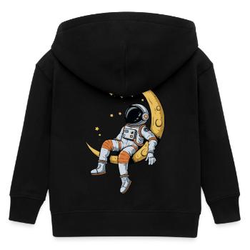 Astronaut auf der Mondsichel – Träumer im All - Kinder Organic Kapuzenjacke Mini Cultivator von Stanley/Stella - Schwarz - Hinten