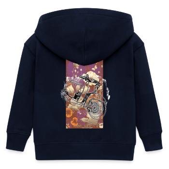 Schwalbe (Outline) // Illustration - Kinder Organic Kapuzenjacke Mini Cultivator von Stanley/Stella - Navy - Hinten
