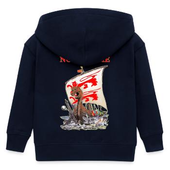 DRAKKAR NORMANDIE Kreation Louis RUNEMBERG © Adagp - Kinder Organic Kapuzenjacke Mini Cultivator von Stanley/Stella - Navy - Hinten