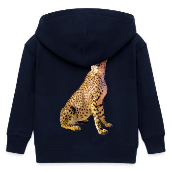Gepardenporträt Goldene Flecken - Kinder Organic Kapuzenjacke Mini Cultivator von Stanley/Stella - Navy - Hinten