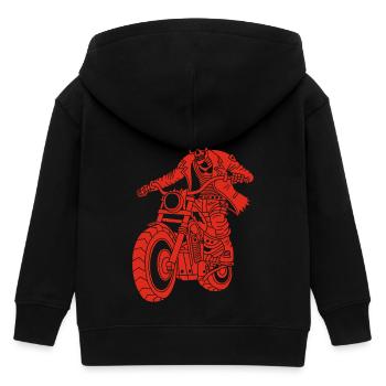 The Red Biker from Hell - Kids Organic Zip-up Hoodie by Stanley/Stella - black - Back