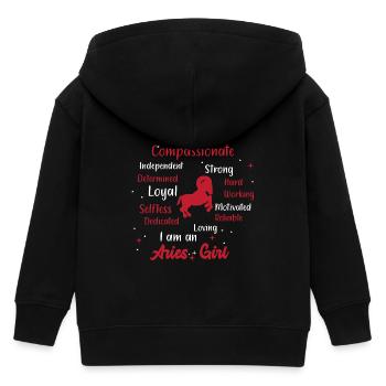 Signe du zodiaque Bélier - Veste à capuche enfant bio Stanley/Stella - noir - Dos