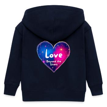 Liebe jenseits der Sterne Herz-Design - Kinder Organic Kapuzenjacke Mini Cultivator von Stanley/Stella - Navy - Hinten