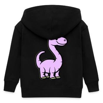 Dinosaurier Brontosaurus Comic - Kinder Organic Kapuzenjacke Mini Cultivator von Stanley/Stella - Schwarz - Hinten