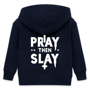 Priez puis Tuez - Veste à capuche enfant bio Stanley/Stella - marine - Dos