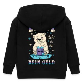 Eisbären Retten - Kinder Organic Kapuzenjacke Mini Cultivator von Stanley/Stella - Schwarz - Hinten