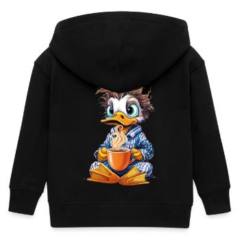 Canard du matin avec café - Veste à capuche enfant bio Stanley/Stella - noir - Dos