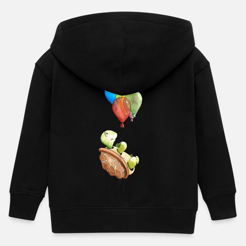 tortue - Veste à capuche enfant bio Stanley/Stella - noir