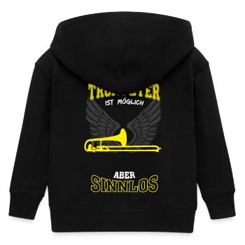 Trompete Musik Leben sinnlos - Geschenk - Kinder Organic Kapuzenjacke Mini Cultivator von Stanley/Stella - Schwarz - Hinten