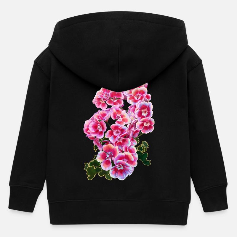 fleur - Veste à capuche enfant bio Stanley/Stella - noir
