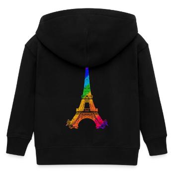 Eiffel tower - Kids Organic Zip-up Hoodie by Stanley/Stella - black - Back