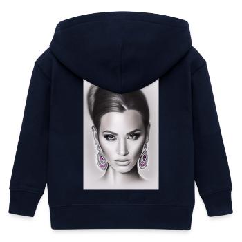Frau mit Ohrring - Kinder Organic Kapuzenjacke Mini Cultivator von Stanley/Stella - Navy - Hinten