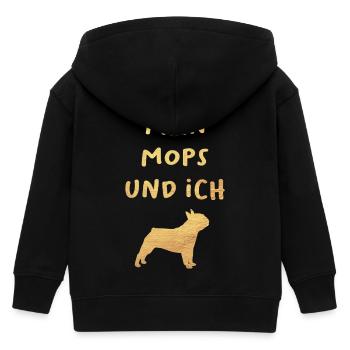 Gold Mops Leben Hundeliebe Liebe Fan Tierliebe wau - Kinder Organic Kapuzenjacke Mini Cultivator von Stanley/Stella - Schwarz - Hinten