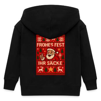 Frohes Fest Ihr Säcke Santa - Kinder Organic Kapuzenjacke Mini Cultivator von Stanley/Stella - Schwarz - Hinten