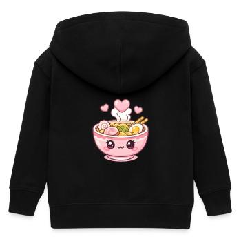 Bol de Ramen Kawaii - Veste à capuche enfant bio Stanley/Stella - noir - Dos