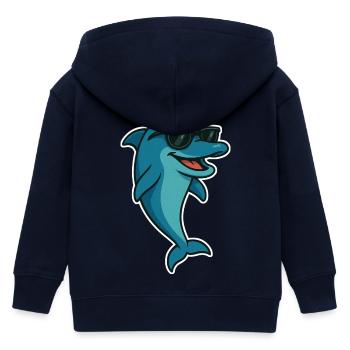 Delfin mit Sonnebrille - Kinder Organic Kapuzenjacke Mini Cultivator von Stanley/Stella - Navy - Hinten