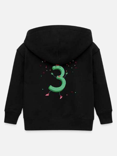 Drei Party - Kinder Organic Kapuzenjacke Mini Cultivator von Stanley/Stella - Schwarz