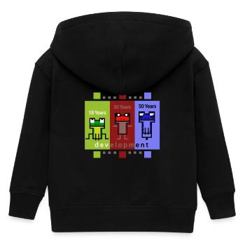 FrogDevelopment - Kids Organic Zip-up Hoodie by Stanley/Stella - black - Back