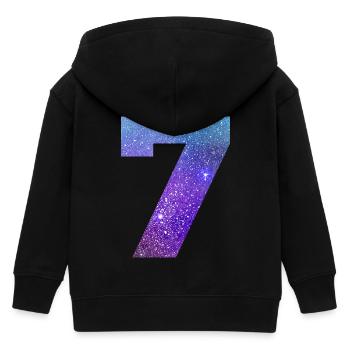 Galaxie Nummer 7 - Kinder Organic Kapuzenjacke Mini Cultivator von Stanley/Stella - Schwarz - Hinten