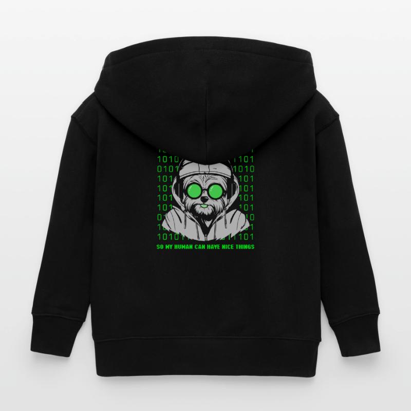 Devenu codeur – Cyber Dog Binary Veste à capuche enfant bio Stanley/Stella