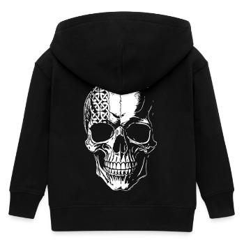 Totenkopf mit Kelten Tribal - Kinder Organic Kapuzenjacke Mini Cultivator von Stanley/Stella - Schwarz - Hinten