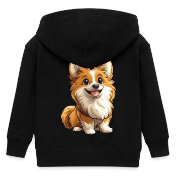 Hund niedlicher Zwergspitz - Kinder Organic Kapuzenjacke Mini Cultivator von Stanley/Stella - Schwarz - Hinten