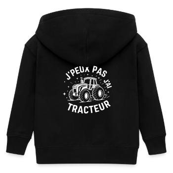 Ich kann nicht, ich habe einen Traktor - Kinder Organic Kapuzenjacke Mini Cultivator von Stanley/Stella - Schwarz - Hinten
