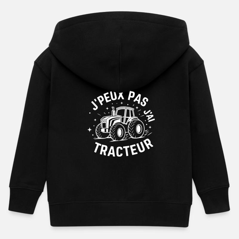 Ich kann nicht, ich habe einen Traktor - Kinder Organic Kapuzenjacke Mini Cultivator von Stanley/Stella - Schwarz