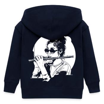 Flûtiste dessinateur - Veste à capuche enfant bio Stanley/Stella - marine - Dos