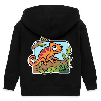 Le mignon petit caméléon a tout en vue ! - Veste à capuche enfant bio Stanley/Stella - noir - Dos