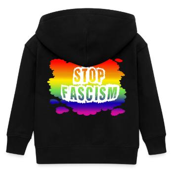 Stop AfD contre la droite, la démocratie, la diversité, la gauche - Veste à capuche enfant bio Stanley/Stella - noir - Dos