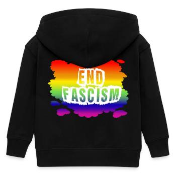 Stop AfD contre la droite, la démocratie, la diversité, la gauche - Veste à capuche enfant bio Stanley/Stella - noir - Dos