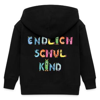 Monster Kids Endlich Schulkind Einschulung - Kinder Organic Kapuzenjacke Mini Cultivator von Stanley/Stella - Schwarz - Hinten