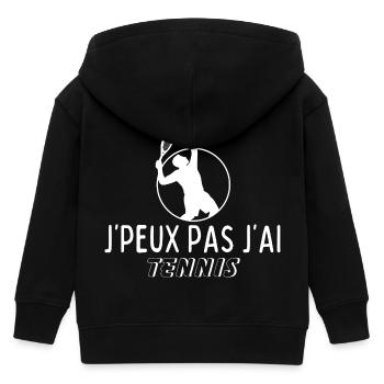 Cadeau Humour Tennis - J'peux pas j'ai tennis - Veste à capuche enfant bio Stanley/Stella - noir - Dos