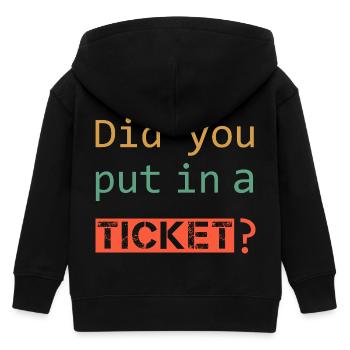 DID YOU PUT IN A TICKET – IT Admin PC Humor Witze - Kinder Organic Kapuzenjacke Mini Cultivator von Stanley/Stella - Schwarz - Hinten