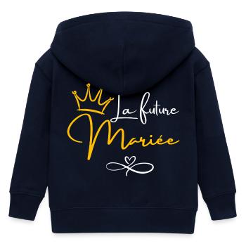 Krone der zukünftigen Braut - Brautgeschenk - Kinder Organic Kapuzenjacke Mini Cultivator von Stanley/Stella - Navy - Hinten
