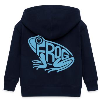 Verspielte Frosch-Typografie - Kinder Organic Kapuzenjacke Mini Cultivator von Stanley/Stella - Navy - Hinten