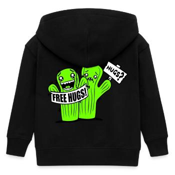 Free Hugs Kaktus Umarmung Gesicht Traurig Schild - Kinder Organic Kapuzenjacke Mini Cultivator von Stanley/Stella - Schwarz - Hinten