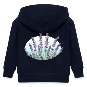 Lavender Lavender Stalks Lavender Field - Kids Organic Zip-up Hoodie by Stanley/Stella - navy - Back